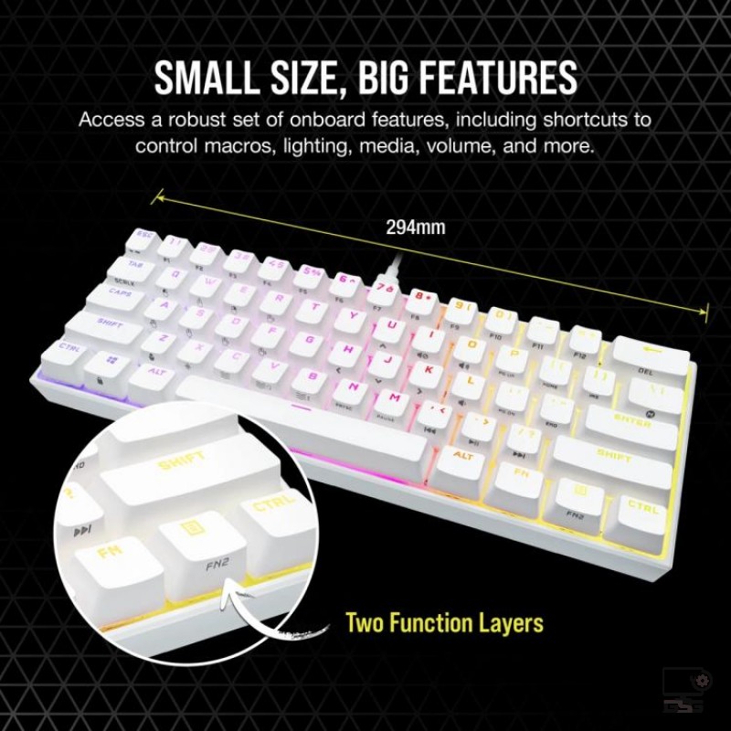 Bàn phím cơ Corsair K65 RGB MINI White